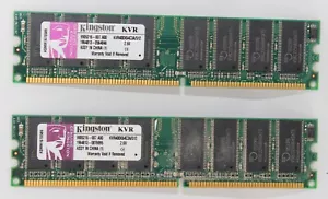 2x Kingston RAM 512MB 400MHz PC3200 DDR CL3 DIMM Desktop Memory KVR400X64C3A/512 - Picture 1 of 6