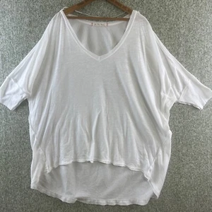 We the Free Tops Womens Small White Oversized V Neck Short Sleeve Coastal Pool - Picture 1 of 7