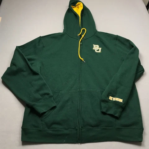 Baylor Bears Hoodie Mens 2XL XXL Green Sweatshirt Top of the World Full Zip NCAA Cover