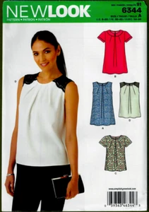 New Look Sewing Pattern 6344 Uncut Pleated Tops Shirt Summer Womens 8-20 - Picture 1 of 2