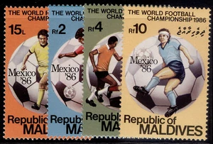 MALDIVE ISLANDS QEII SG1174-1177, 1986 mexico world cup set, NH MINT. Cat £13. - Picture 1 of 1
