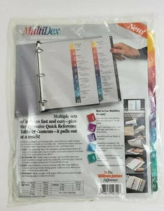 Wilson Jones MultiDex Multi-Color Quick Reference Index System Tabs 1-10 New Sld - Picture 1 of 9