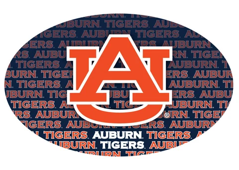 AUBURN REPEAT PRINT OVAL MAGNET-AUBURN TIGERS CAR MAGNET-NEW FOR 2016! Cover