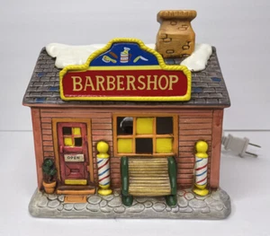 Lefton Colonial Village BARBERSHOP 06901 Vintage Christmas 1988 Tested Works - Picture 1 of 7