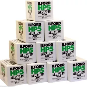 10x Ilford HP5 Plus 35mm - 400 ISO Black & White Print Film 24 exp - Picture 1 of 1