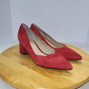 Zapatos de salón Franco Sarto para mujer talla 9M rojo gamuza 2,25" tacón bloque punta puntiaguda - Imagen 1 de 21