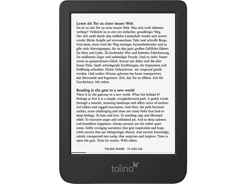 TOLINO Shine 5th Gen by Thalia 16 GB eReader Schwarz - Bild 1 von 1