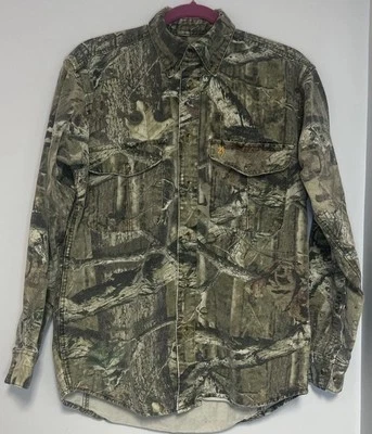 Browning Men’s Long Sleeve Button Up Camo Realtree Infinity Shirt 100% Cotton Sm - Image 1 of 4