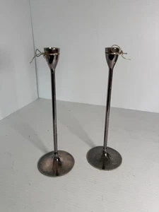 Silver Plated Pair Of Vera Wang Wedgewood Love Knots Candlestick Holders - Bild 1 von 6
