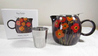 Tea Forte PUGG Poppy Fields 24 oz Teapot With Infuser - NEW IN BOX - Image 1 of 4