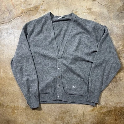 Cardigã Burberrys Vintage 100% Lã de Cordeiro Feito na Escócia Tamanho Masculino G - Imagem 1 de 4