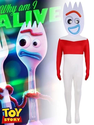 Cosplay Toy Story Buzz Lightyear Forky Jumpsuits Mask Costume Halloween Full Set - Image 1 of 4