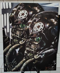 Star Wars Empire Imperial TIE Fighter Pilots Helmet Lucasfilm Canvas Portrait - Bild 1 von 3