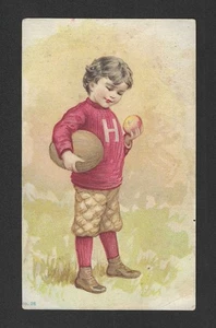 c1890's C.A. Dorney Furniture Trade Card - Harvard Football Boy - Allentown, PA - Picture 1 of 2