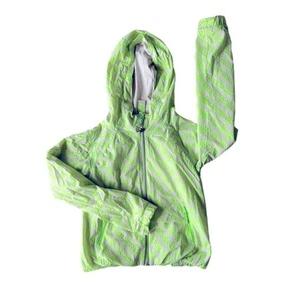 Ivivva by Lululemon Girls Packable Plaid Jacket Neon Green and Cream Size 6 - Picture 1 of 9
