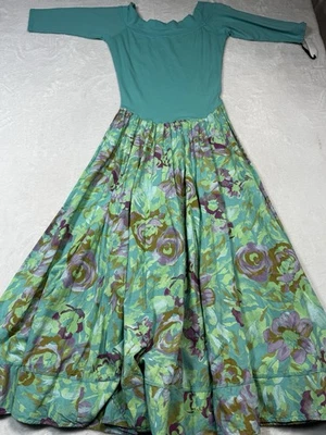 Платье макси Luna Luz женское командное L цветочный эластичный топ хлопковая смесь богемное нахальное - Изображение 1 из 4