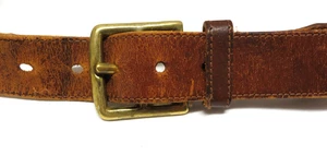 Cinturón Coach Marrón Brida Cuero Dorado Latón Hebilla De Colección Talla 36 - Imagen 1 de 6