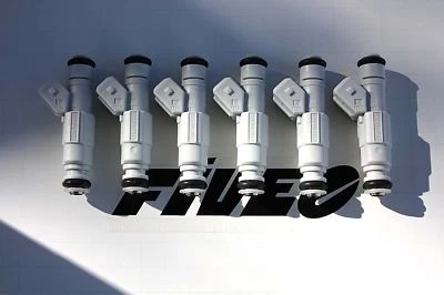 $399.49, SET, 6, BOSCH "White Giant", Fuel Injectors, 0280155868, 36 lbs/hr, NEW - Image 1 of 2