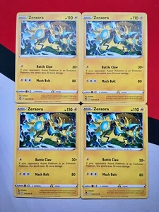Zeraora 056/195 Non Holo Rare Silver Tempest x4 Pokemon Playset 4x PACK FRESH - Picture 1 of 1
