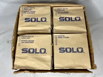 (4) 500 Pajita Envuelta en Papel Solo 832WRX-2050 con Raya Roja Jumbo (Estuche 2000) Foto 1 de 2