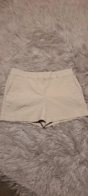 Pantalones Cortos Chinos Ann Taylor Loft Mujer Tostado/Melocotón Poliéster Lunares Cinturón-Lazo Talla 8 Foto 1 de 4