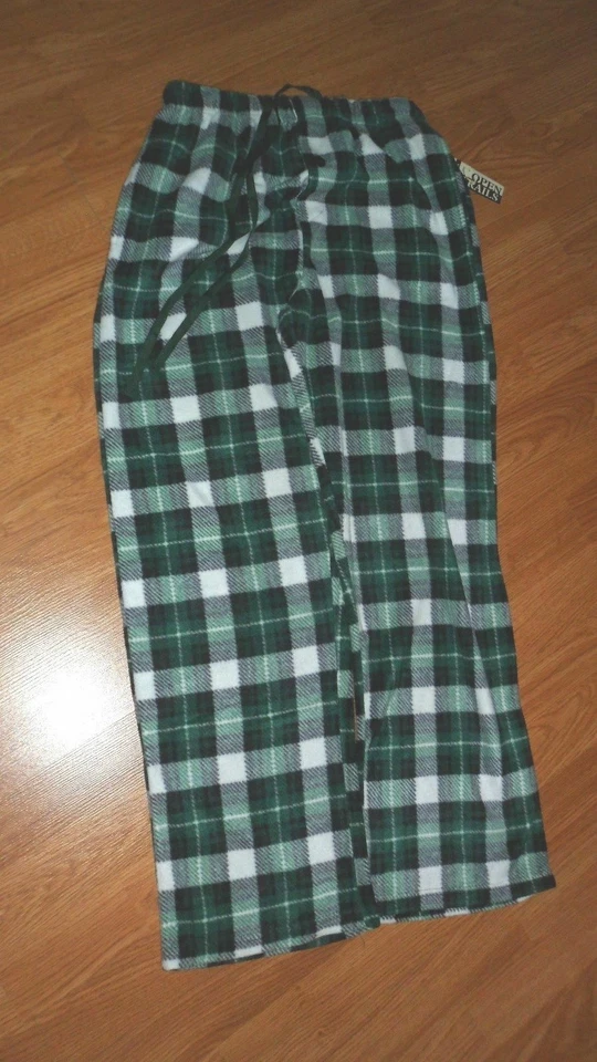 *OPEN TRAILS FLEECE MEN LOUNGE PANT SIZE S GREEN PLAID NWT - Image 1 of 1