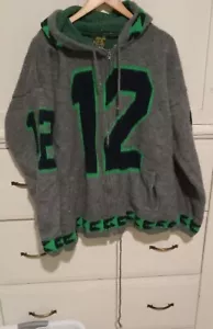 Herren Tejidos Ruminahui Seahawks grau Reißverschluss Strick Hoodie Größe XL - Bild 1 von 4