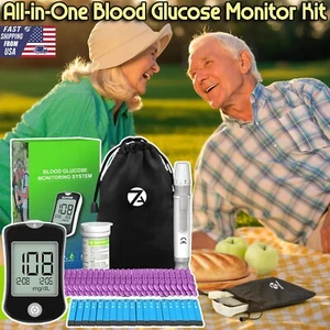 Blood Glucose Meter Monitor Kit with 50 Test Strips 50 Lancets 1 Lancing Device - Picture 1 of 19
