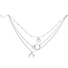 Layered Choker Necklace Retro Moon Map Pendant Adjustable Layering Jewelry Women