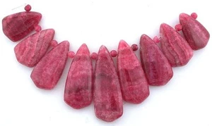 9 Piece Graduated Shield Red Dyed Crazy Lace Agate Collar Cleaopatra Bead ES4074 - Picture 1 of 2