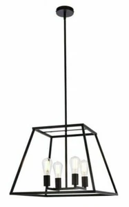 Kronleuchter schwarz Bauernhaus Pendelleuchte Esszimmer Küche Insel Deckenleuchte 20 Zoll - Bild 1 von 9