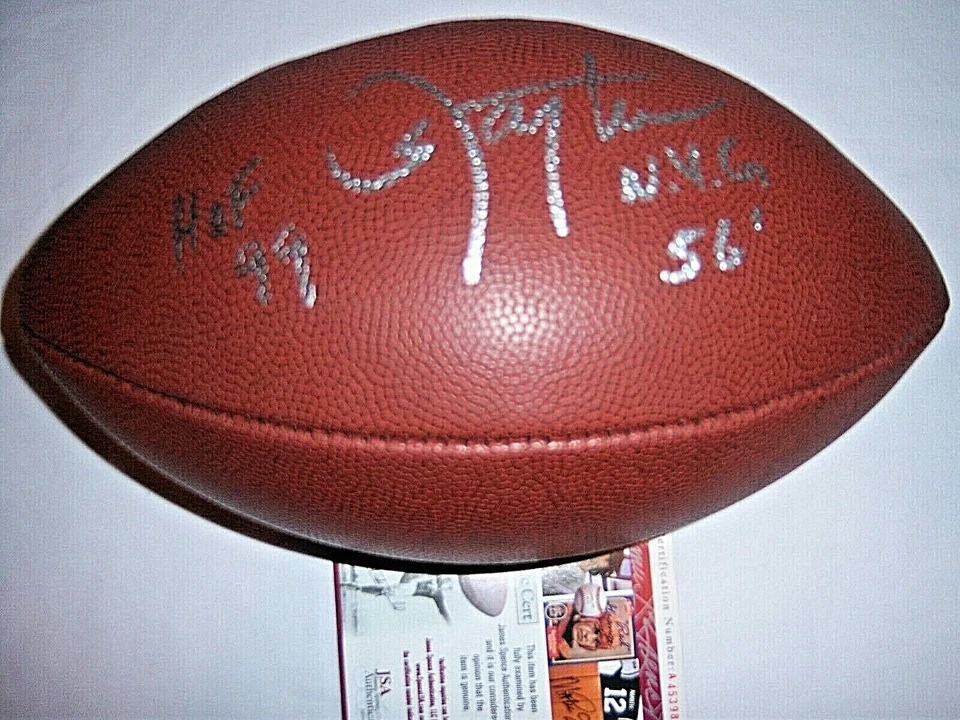ФУТБОЛ С АВТОГРАФОМ ЛОРЕНСА ТЭЙЛОРА NEW YORK GIANTS HOF 1999, UNC JSA/COA  - Изображение 1 из 1