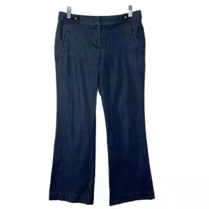 Loft Women's Dress Pants 2P Dark Blue Bootcut Low Rise Career Nautical Trousers - Picture 1 of 8