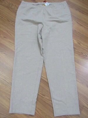 RUBY RD, WOMEN'S NEW TAN COTTON BL ELASTIC COMFORT PANTS W/PKTS, SIZE XL - Image 1 of 4