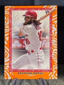 🤘 BRANDON MARSH /75 unripped 🤘 2022 Topps Rip ORANGE Parallel RC #52