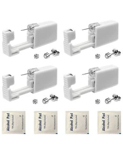 4 Pack Ear Piercing Gun Kit Disposable Ear Piercing Gun with Silver Earring S... - Picture 1 of 6