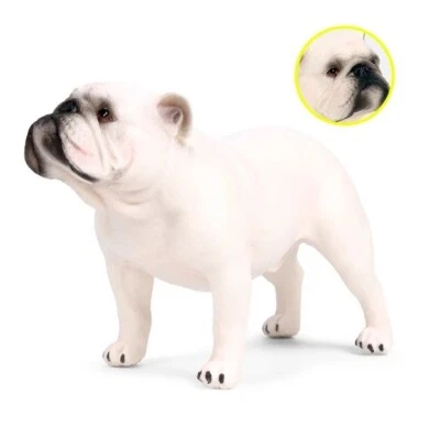 Bulldog Blanco Perro Animal Juguete PVC Figura de Acción Niños Juguetes Fiesta Regalos Foto 1 de 2
