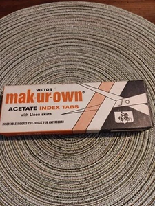 Vtg MAK UR OWN linen skirt INDEX TAB Victor Safe Equipment 1/4 1/3 1/2 Clear - Picture 1 of 9