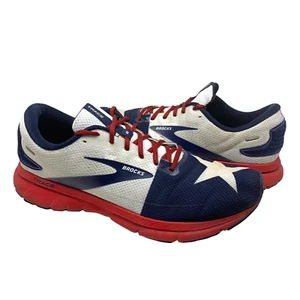 Brooks Trace 2 Run Men's Sz 14 Texas Running Shoes USA Red White Navy Blue - Picture 1 of 9