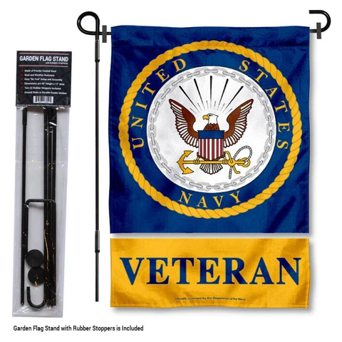 U.S. Navy Veteran Garden Flag and Yard Stand Included Cover
