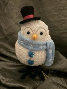 Muñeco de nieve Featherly Friends pájaro POLVO decoración de invierno NUEVO vacaciones - Imagen 1 de 4