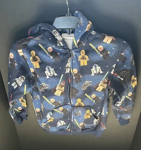 Lego Star Wars All Lego Stars Boys Hoodie 8 Medium Sweatshirt Full Zip Navy - Picture 1 of 3