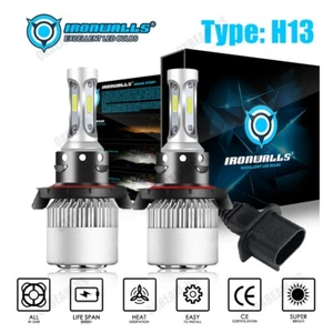2x H13 9008 LED Headlight Bulbs Kit High Low Combo Beam 6000K Super Bright White - Picture 1 of 12