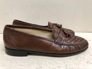 Florsheim Men Brown Leather Tassel Weaved Loafers Model 30153 size US 12 - Picture 1 of 12