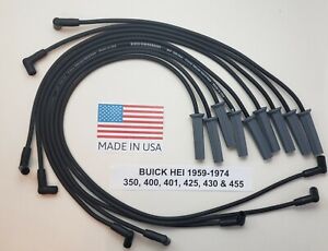 BUICK 8.5MM BLACK SPIRAL CORE HEI SPARK PLUG WIRES 350 400 401 425 430 455 USA