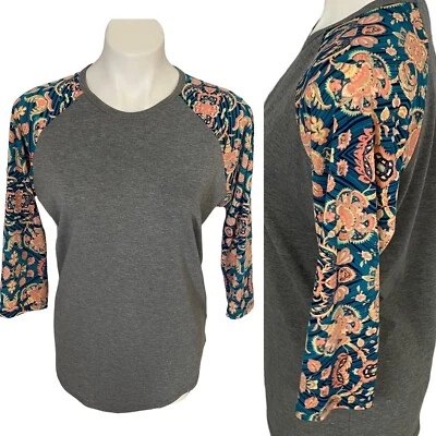 Top LuLaRoe para mujer mediano de béisbol manga raglán tejido cachemir trabajo atletismo Foto 1 de 4