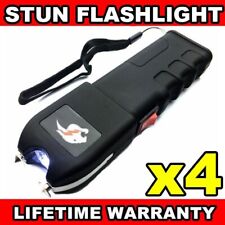 4PC Tactical Stun Gun 999MV Rechargeable Law Enforcement LED Flashlight Security
