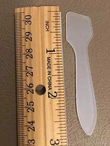 100 Mini Slant Tip Frosted Plastic Cosmetic Spatulas Spoons 3"  - Picture 1 of 2