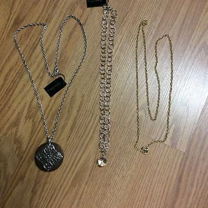 Lot Of 3 Cookie Lee Necklaces Pendants Pewter Silver And Gold Tone NEW - Picture 1 of 4