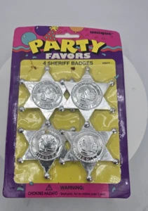 Vintage PARTY FAVORS - SHERIFF BADGES PACK of 4 New!!! - Picture 1 of 5